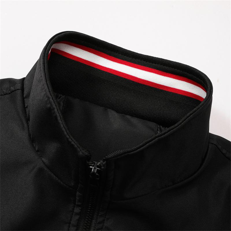 Повседневная мужская куртка большого размера с воротником-стойкой на весну и осень 2XL — фото 4