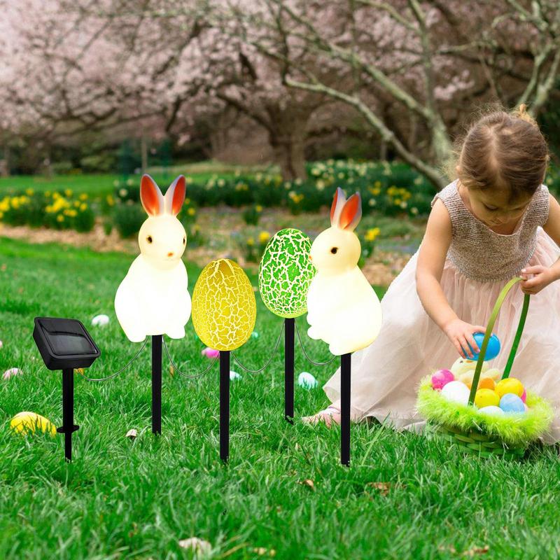 Luci Solari di Pasqua per Esterno Impermeabili Luci a Forma di Coniglio per Sentieri Decorazioni Pasquali Decorazioni Giardino Esterno Veranda Prato Decorazione per l'Ingresso