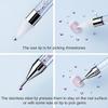 Dotting Wax Pen Dual-ended Rhinestone DIY Nail Art Decoration Tool With White Acrylic Handle for Picking Up Rhinestones Gems