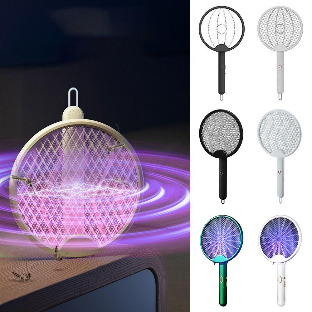 

Handhold Foldable Mosquito Swatter USB Charging Electric Shock Mosquito Swatter Household 2-White