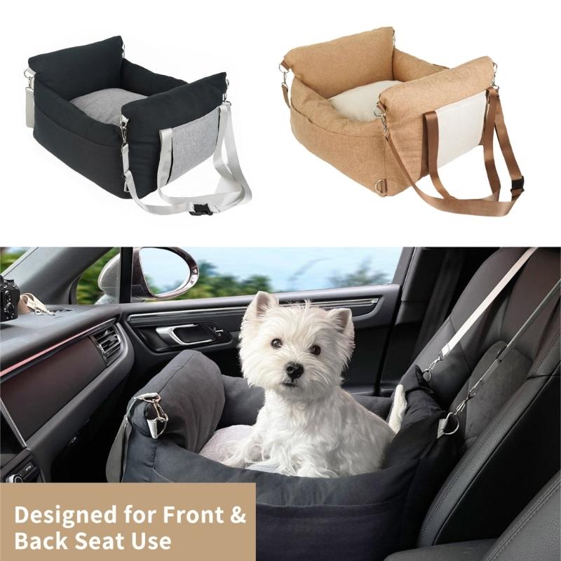 Travel Small Cats Dogs Car Seat Basket Back Seat Soft Carriers Bed Back Seat Wear Resistant Carriers Safe Small Dogs