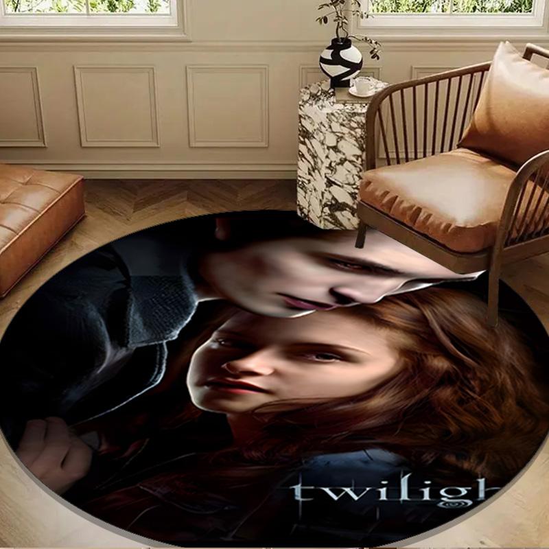 Eclipse Twilight vampire Round Rug for Livingroom,Bedroom, Palyroom, Chair Rug, Area rug, Circle Carpet, Large Size Fan Christmas gift
