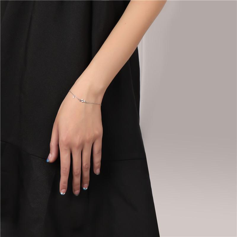 925 Sterling Silver 14k Gold Plated Bracelet Micro Set Zircon Exquisite Bow Bracelet for Women Temperament Jewelry Gift