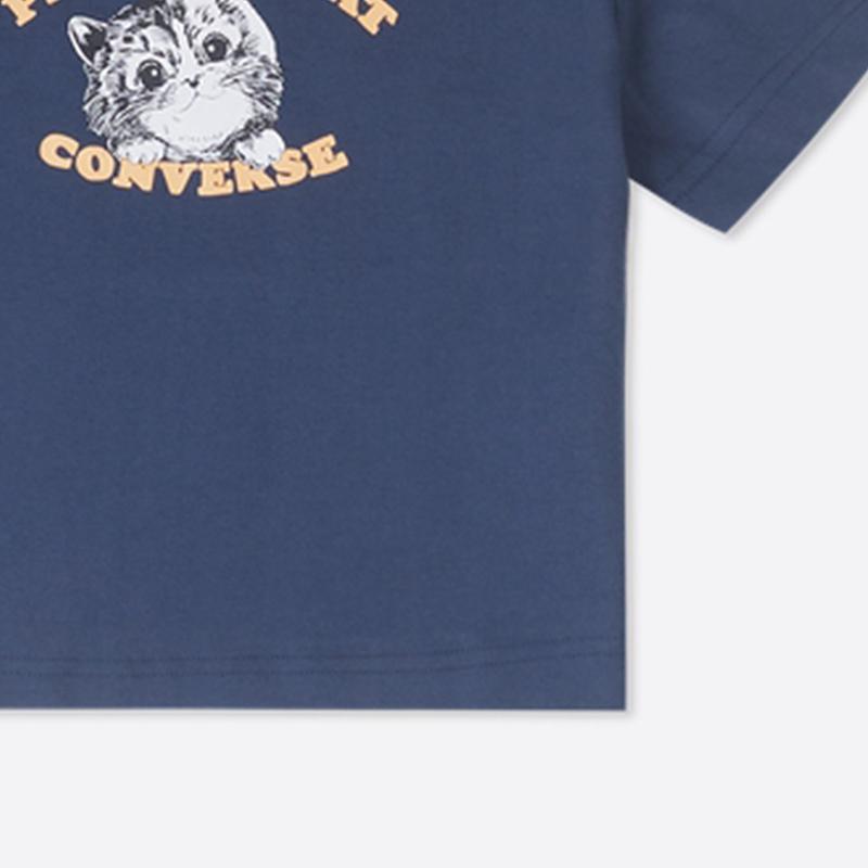 New Converse Regular T Shirt Women's Blue 10027951-A02