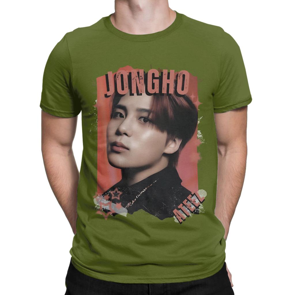 Aateez Jongho Kpop Group Collage Design Graphic 100 Cotton TShirt Aateez Tees Tops For Unisex