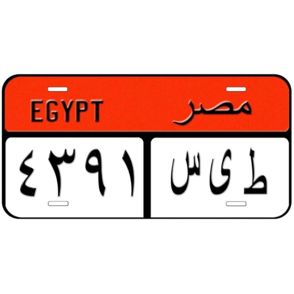 Eye-Catching Red Egyptian License Plate Novelty Car Decor