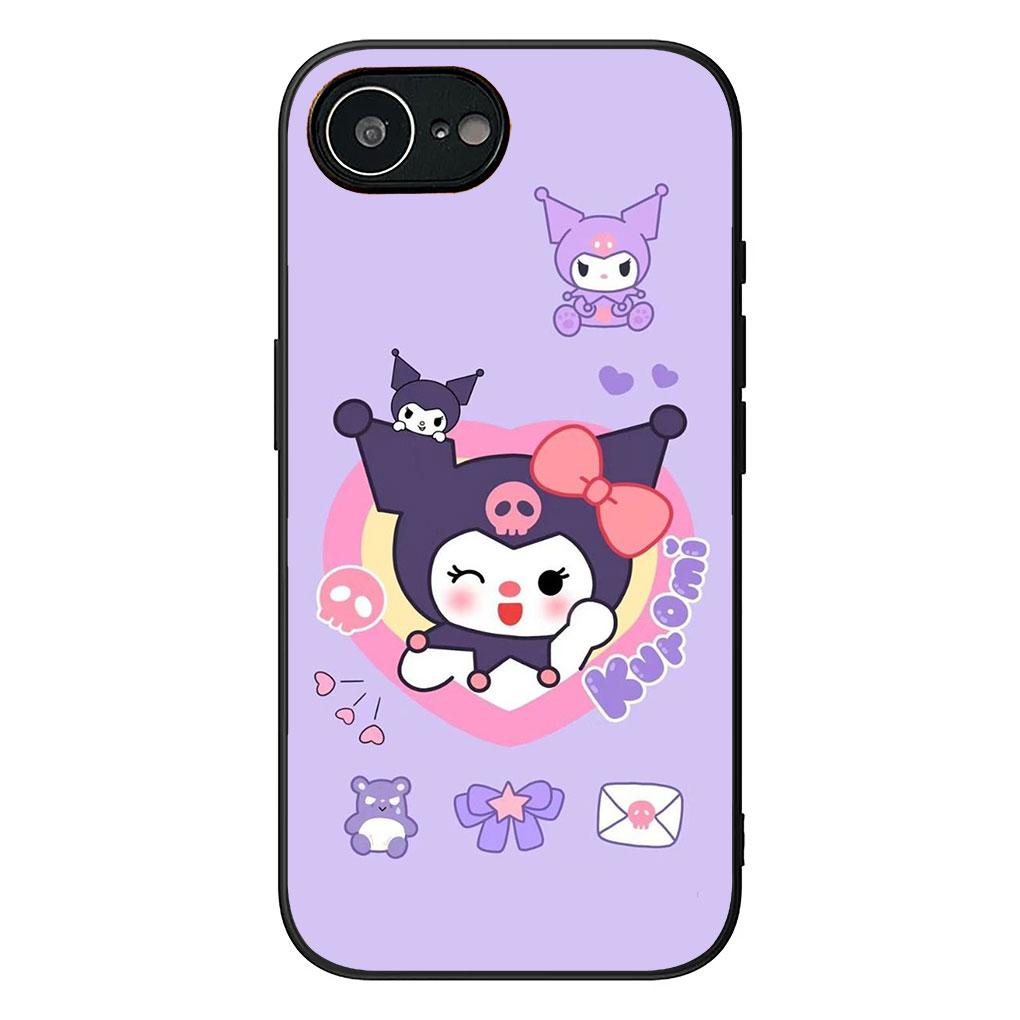 

Soft Cover for Apple iPhone 17 16 14 15 Pro Max Plus 15+ 16E XR ProMax Air + Coque Phone Case Lovely Kuromi Cartoon iPhone17 Pro Max