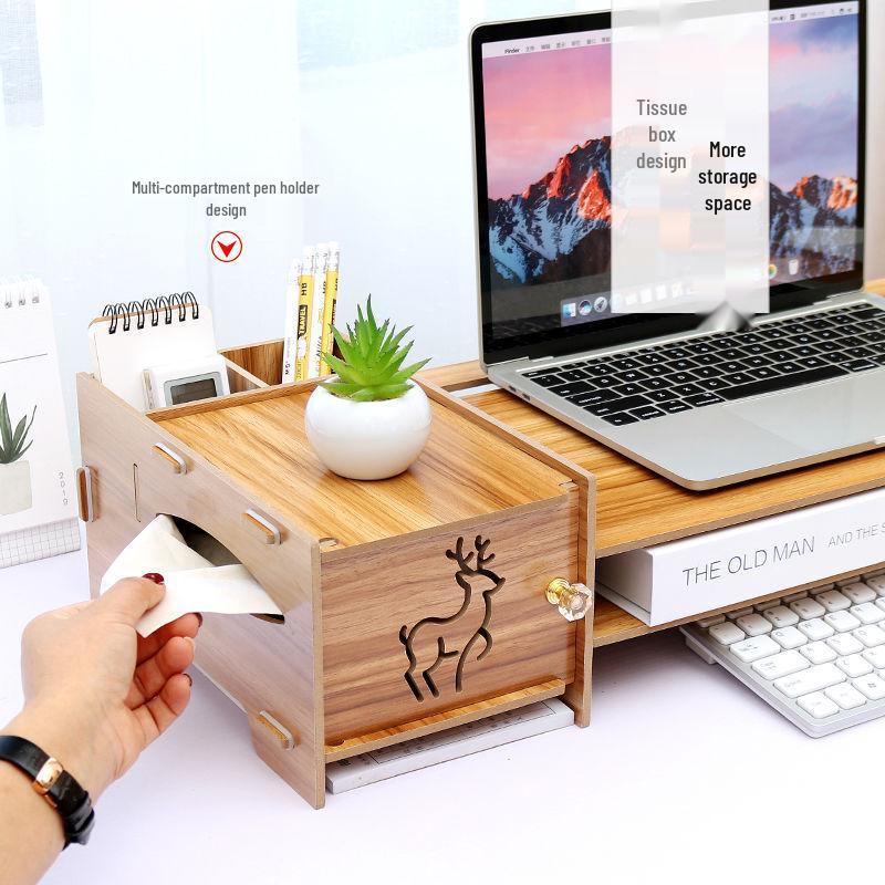 Ergonomic Laptop Cooling Stand with Storage