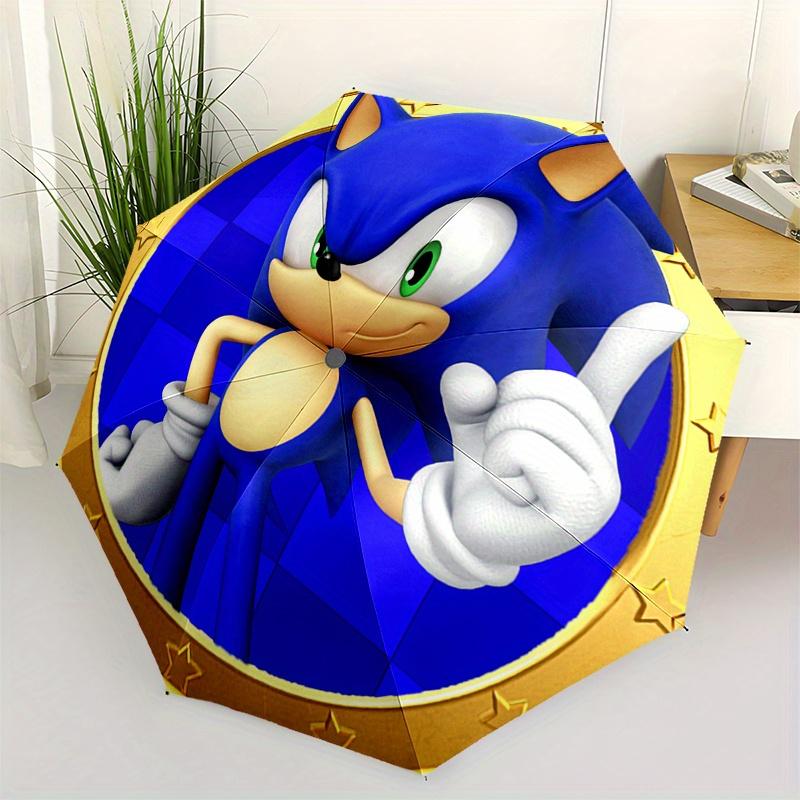 Соник ёжик Золотая монета Коллекционная фигурка Зонт, Портативный 3-складной компактный зонт для мужчин и женщин, S55