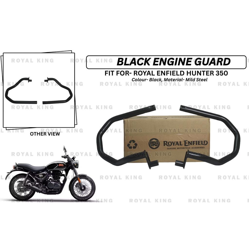 Black Octagon Engine Guard "Pair For Royal Enfield Hunter 350"