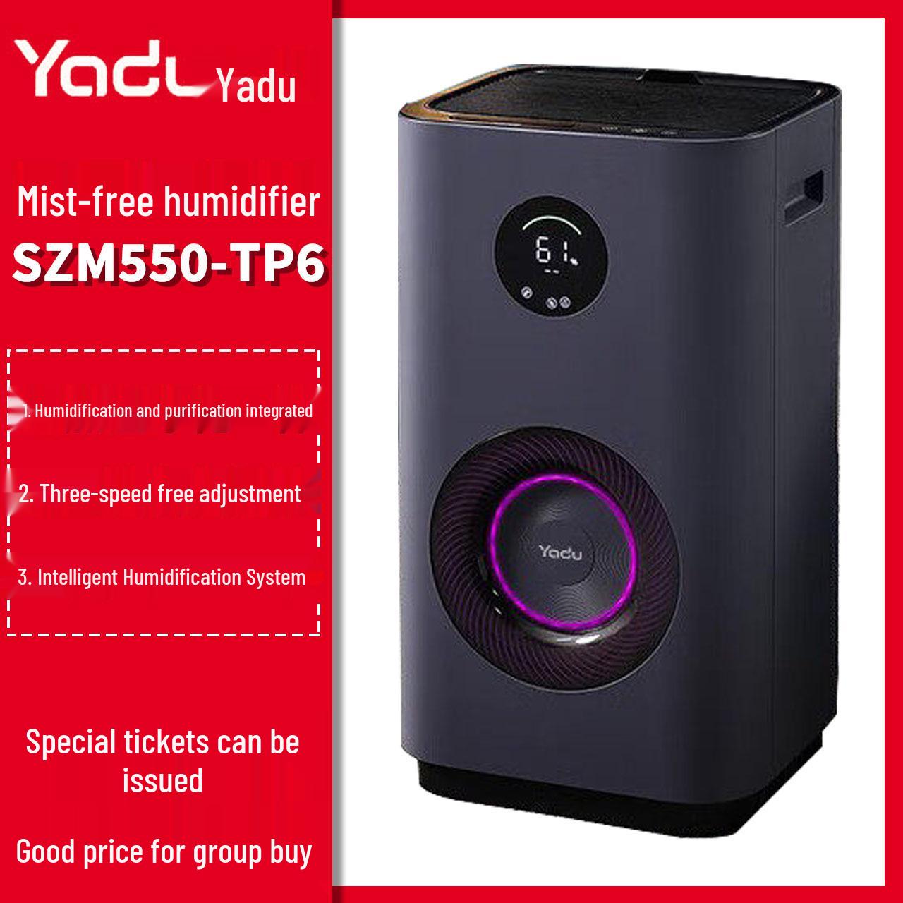 Yadu SZM550-TP6 Mist-Free Desktop Humidifier: Silent, Smart, Large-Capacity Air Purifier