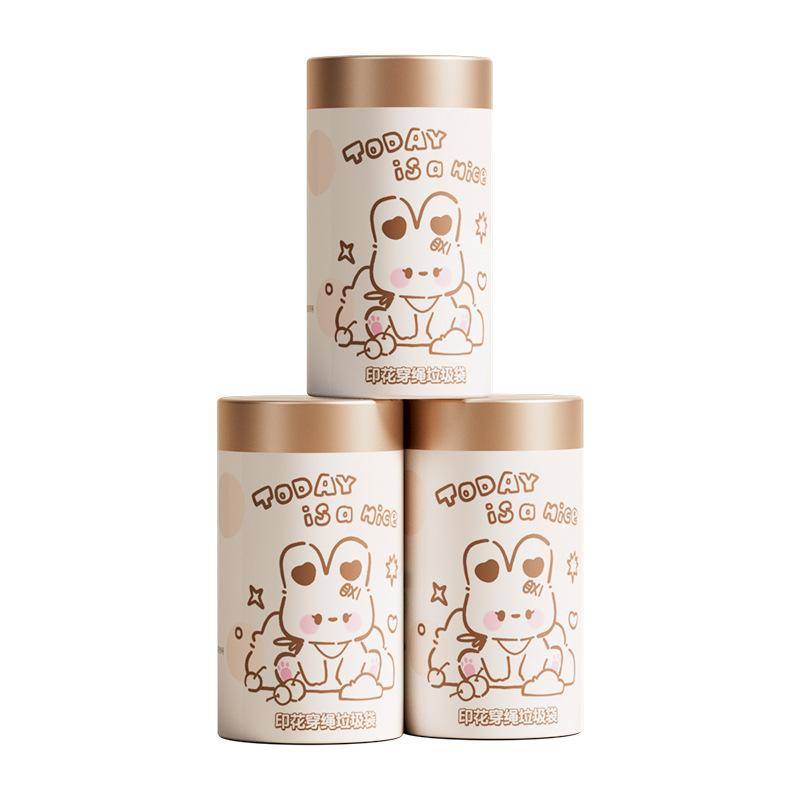 Bedruckte Müllbeutel mit Kordelzug, Dicke mit großem Fassungsvermögen, auslaufsicher, hochtemperaturbeständig, großformatige selbstverschließende Müllbeutel