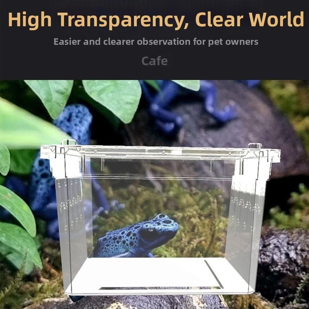 Transparent Reptile Tank Breathable Reptile Transport Container  Reptile Pet Supplies