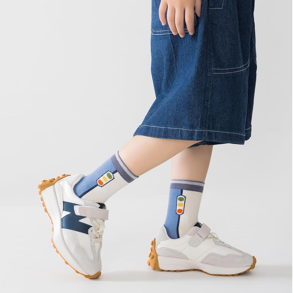 HAYAHARU Cute Stylish Soft Cotton Crew Length Baby Colorful Sneaker Socks for Boys and Perfect for and School and Kindergarten Kids' Socks, 10-Pair