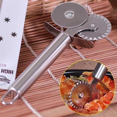 1 Pcs Double Roll Pizza Stainless Steel Knife Pasta Cutter Pasta Pasta Round  Lace Pizza