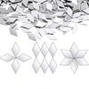 200PCS Multi Shape DIY Craft Mirror Stickers Acrylic Round Square Triangle Mirror Tiles Decals Adhesive Backing 2.5cm