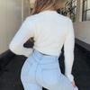 Sweater Round Neck All-match Knitted Women Sweater for Daily Wear