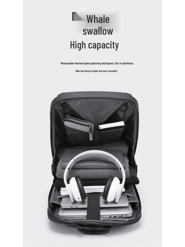 BANGE Men's Large-Capacity Laptop Backpack – Casual Business & Student Use