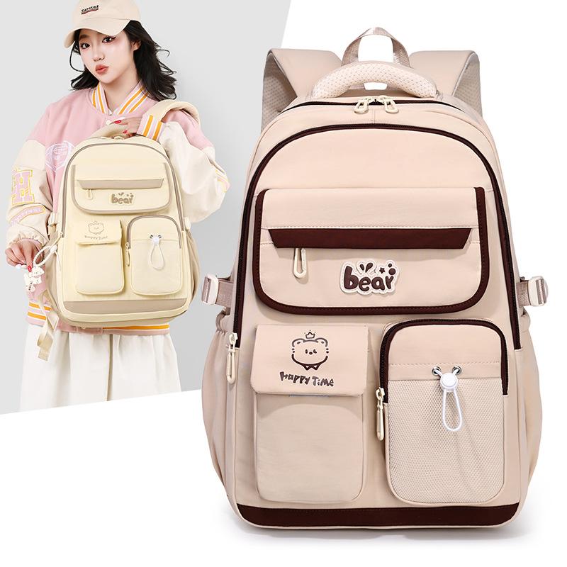 Schoolbag new school bag for women, large capacity for middle and high school students, high-value student lightweight backpack, college student