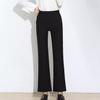 Women High Waist Flare Pants High Elastic Cropped Trousers With Pockets Slim Fit Casual Bootcut Pants