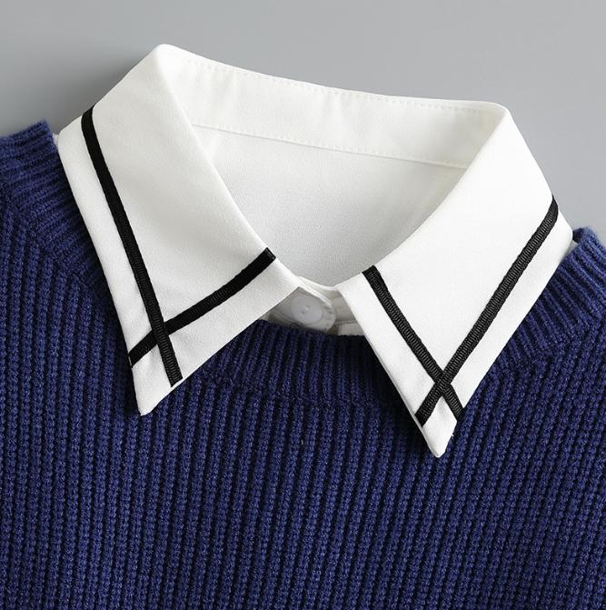 Lace Novelty Fake Collar for Women Shirt Front Ties Detachable Collar Stand Dress Sweater Girls False Collar