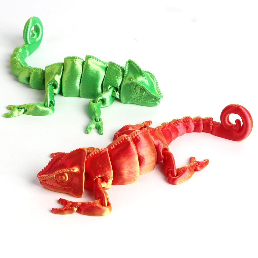 Stampa 3D Lucertola Camaleonte Giocattolo Animale di Simulazione Lucertola Colore Degradato Articolazioni Mobili Giocattoli Regalo per Bambini Decorazione per la Casa