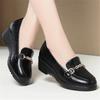 Brand Genuine Leather Women Shoes Round Toe Casual Comfortable Women's Wedge Shoes Spring Autumn Fashion Mother Shoes