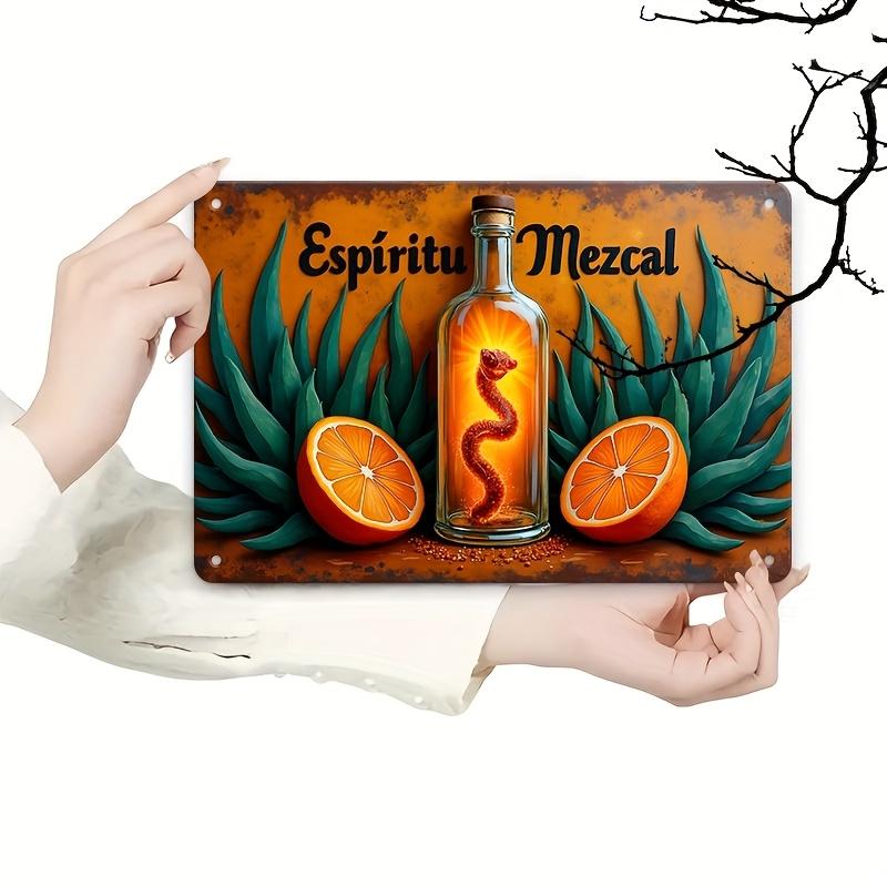 Vintage Metal Sign x Inch Mezcal Tequila Citrus Mexican Bar Wall Decor 20x30cm(7.8x11.8inch)