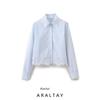 Araltay New Arrival Fashion Style Women's Clothing Fashion All-Match Casual Cut Out Embroider Stripes Short Shirt 3564063