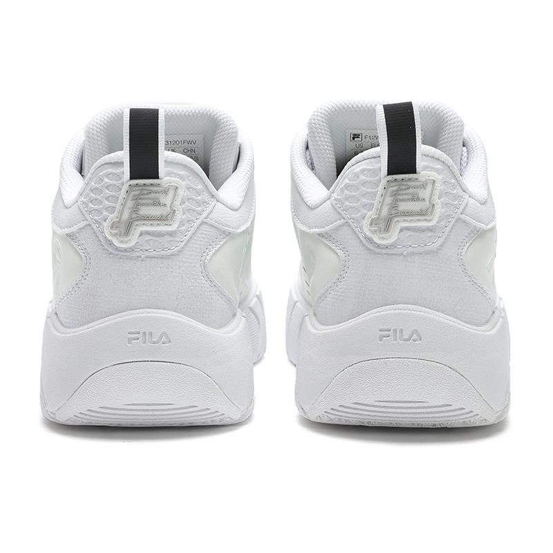 FILA Melt Simple Fashion Thick Sole Height Increasing Wear Resistant Low Top Skate Shoes Women Sneakers White Gray F12W431201FWV