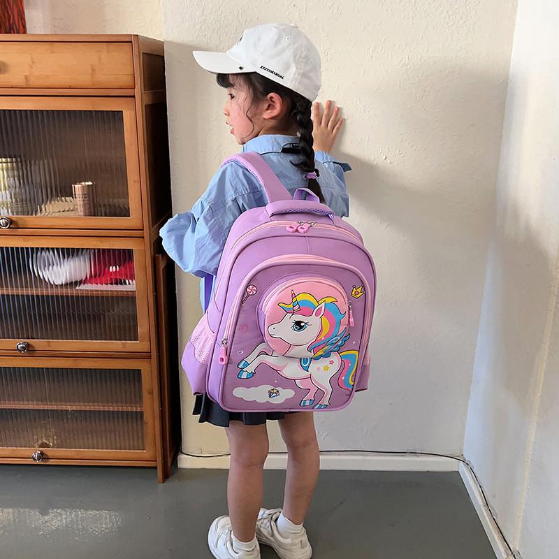 Adorable Cartoon Backpack For Kids Oxford Cloth Lightweight School Bag For Girls And Boys