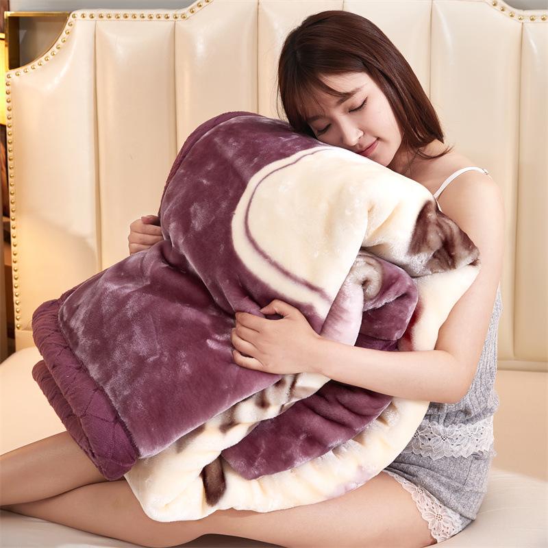 Winter Raschel Double-Layer Coral Fleece Blanket - Super Soft Wedding Gift