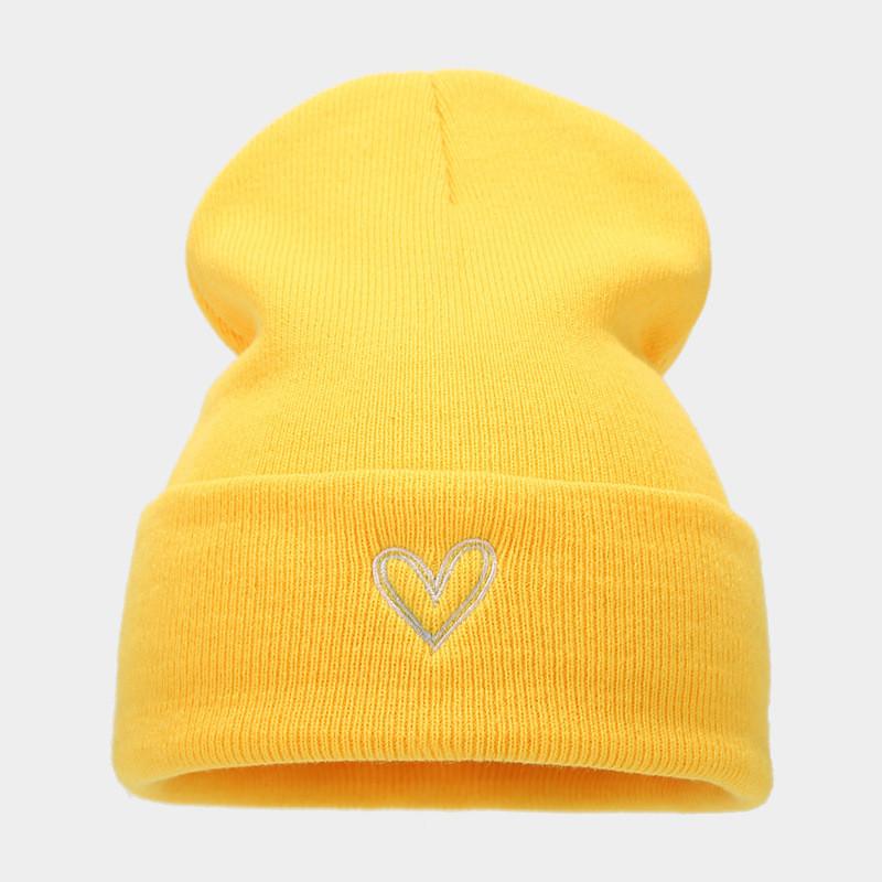 Thickened Heart Design Knit Hat For Men And Women Winter Wear