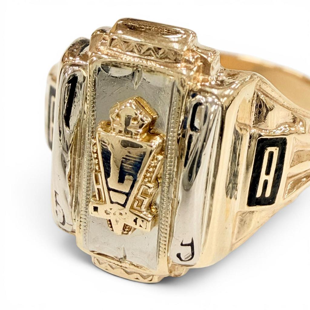 Great JOSTEN Ring ring college Yellow Gold 10K Women Used