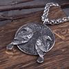 Nordic talisman crows of odin two crows huginn and muninn pendant on tree of life necklace