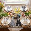 8pcs/set Funny Easter Bunny Coin Clip Colorful Felt Cotton Cloth Rabbit Cutlery Holders Cartoon Unique Dinnerware Decor