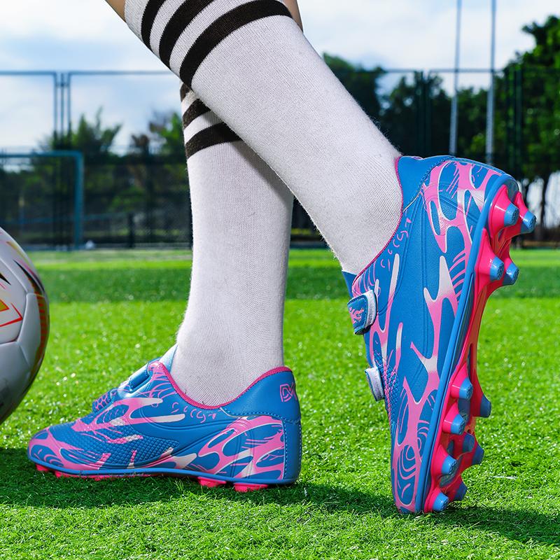 Boys Football Boots Spike Rubber Soft Sole Kid's Professional Artificial Turf Training Football Boots for Girls