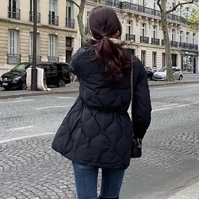 Quilted Padded Overcoat Female Coats Black Duck Down Women's Jacket Thick Padding Long Winter Promotion Offers Elegant Classy In