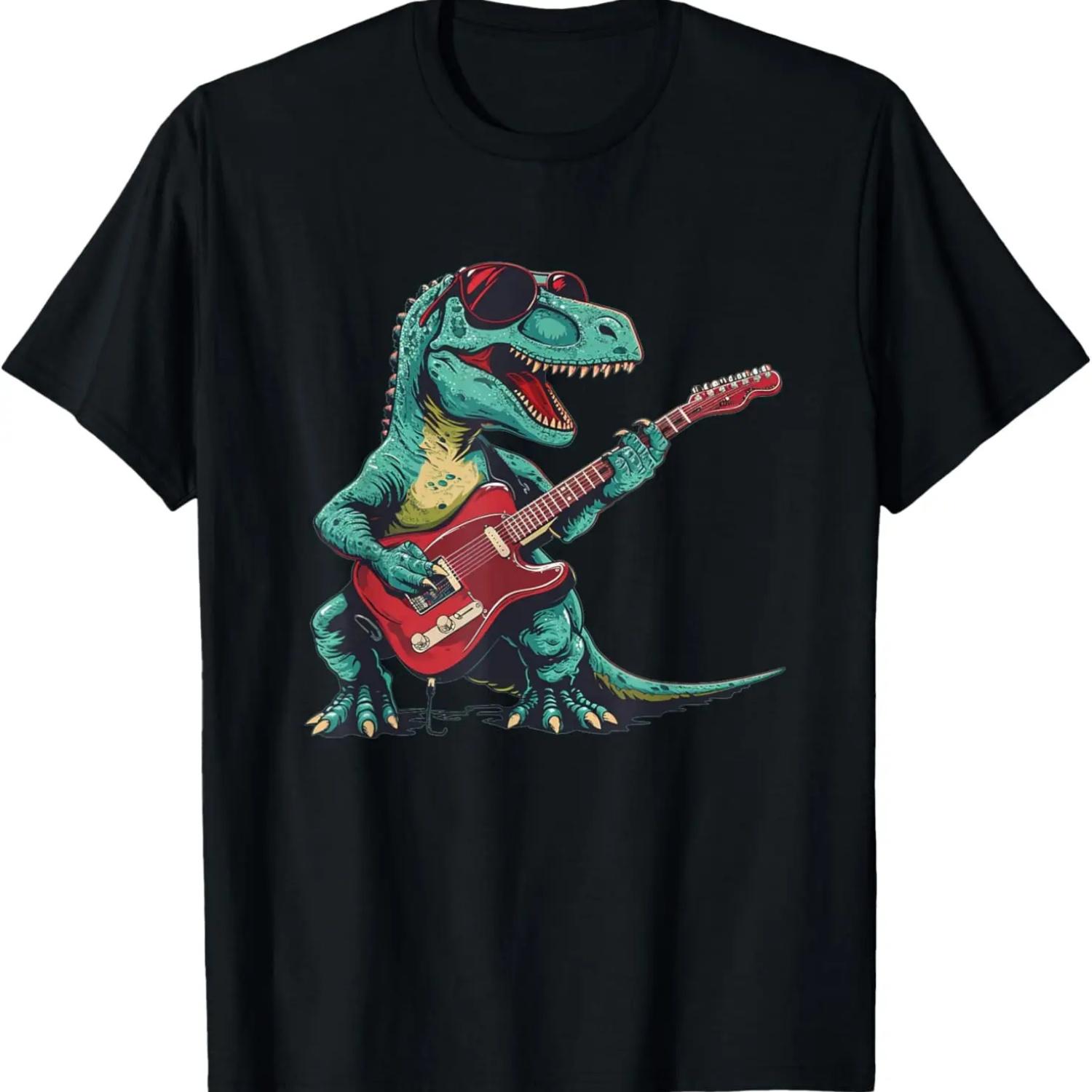 

Guitar dinosaur for Jurassic and music lovers T-Shirt XXXXXL чорний