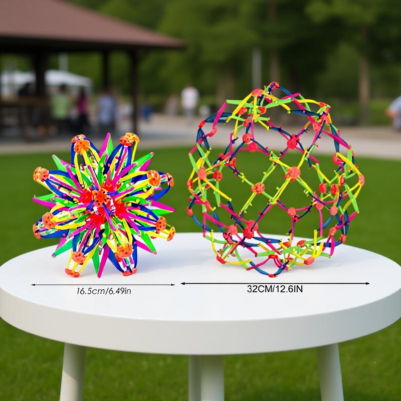 2pcs Stress Relief Breathing Ball Colorful Magic Toys Expandable Magic Ball Large Retractable Ball Toy Yoga Relaxation Gift