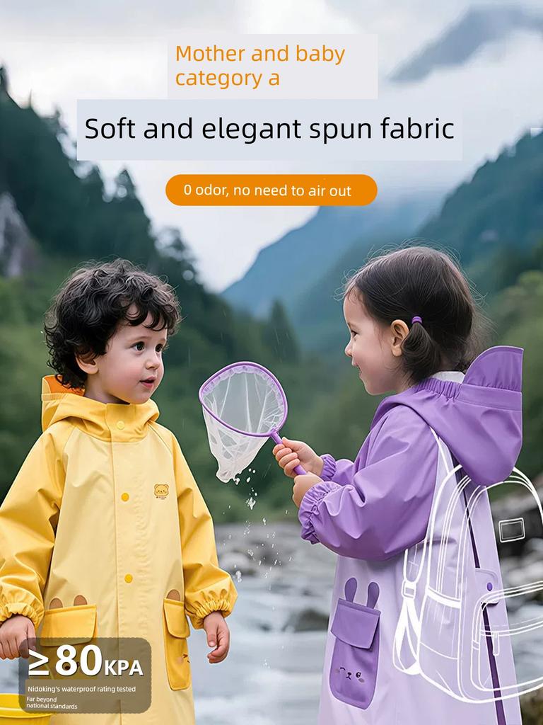 Children's Raincoat 2026 New Model, Long Rain Poncho for Kindergarten Students, Lightweight for Boys and Girls