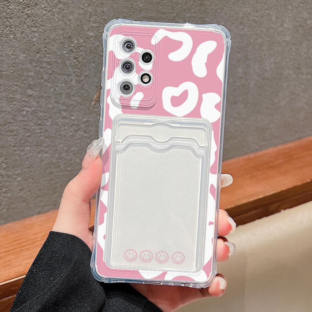 Silicone Cat Card Holder Case For Samsung A06 A05s A05 S24 Ultra S23 Plus S22 S21 S20 FE A10s A10 A04 A03s A04E A03 Funda Cover
