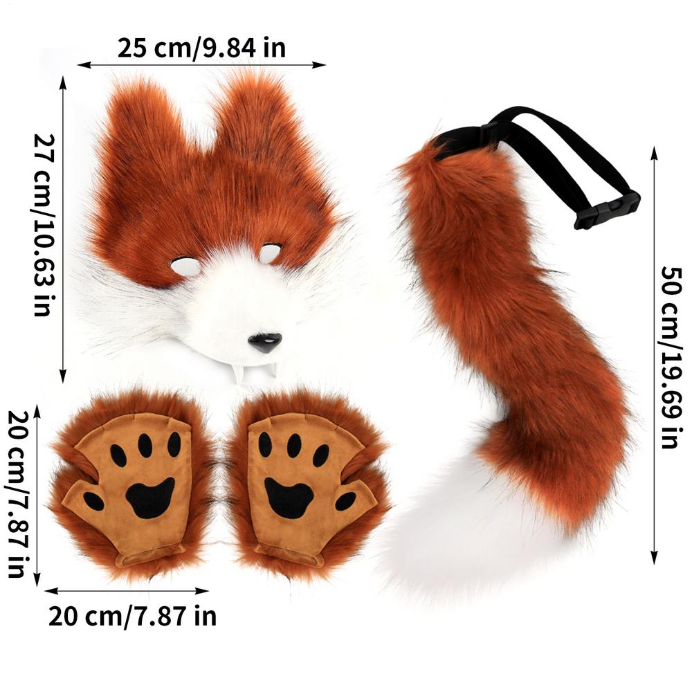 Wolf Cosplay Set Faux Wolf Dress Up Accessories Women Dress Up Animal Fashion Outfit For Role Play Stage Performance Masquerade