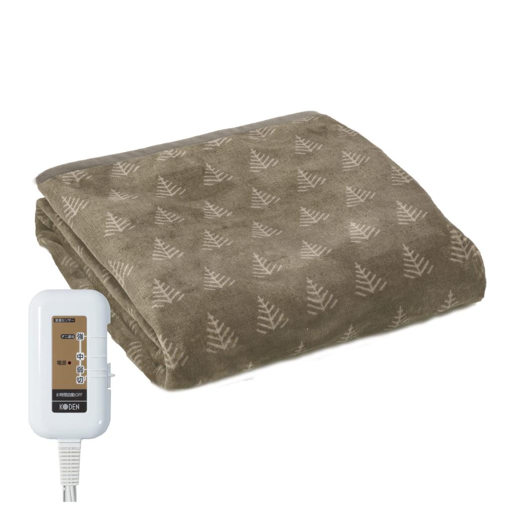 KODEN Electric Comforter and 188 x 130 Slide Temperature Room Temperature Dust Mite Blanket, Sheet, cm, Flannel, Greige, Washable, Control, Sensor,