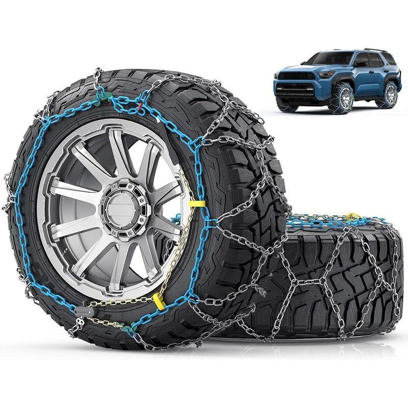 Snow-Chains Easy Install Tire-Chains, One-Pull Fit Heavy-Duty Tire Snow Chains for Pickup Trucks & SUVs Off-road, Emergency Tire