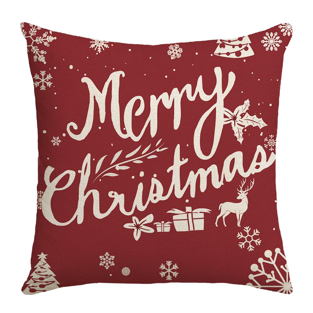 New Christmas Cushion Snowflake Elk Garland Red Home Cushion Pillow Case