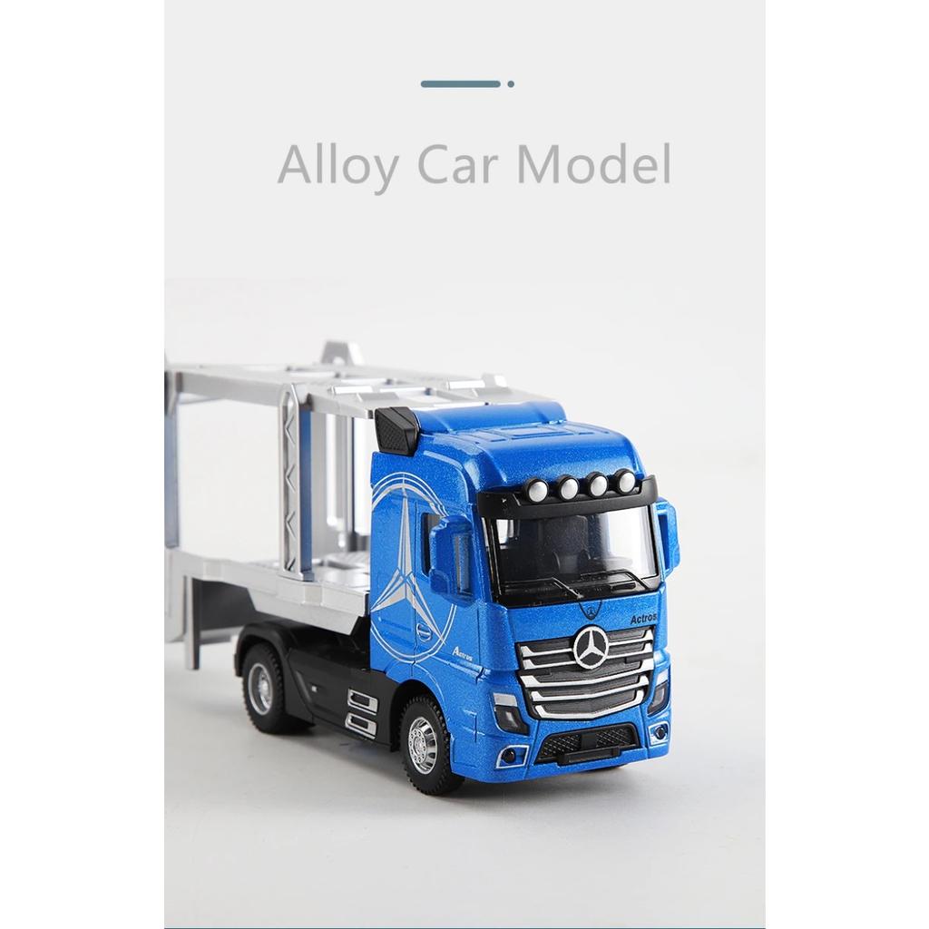 1/50 Alloy Diecast Metal Model Toy Container Truck Pull Back with Sound Light High Simitation Collectibles Kids Cars Toys Gifts
