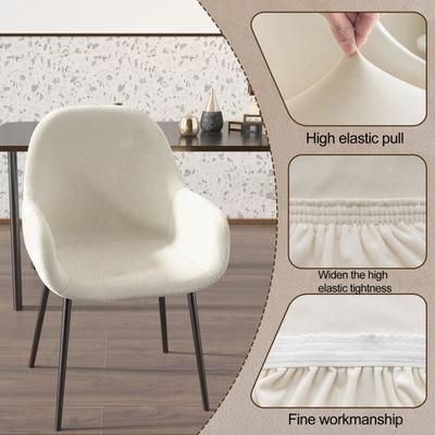Dining Chair Seat Solid Color Wear Resistant Thick Washable Non-Fading Low Back Cover Stretch Cover Chair Slipcover Decor