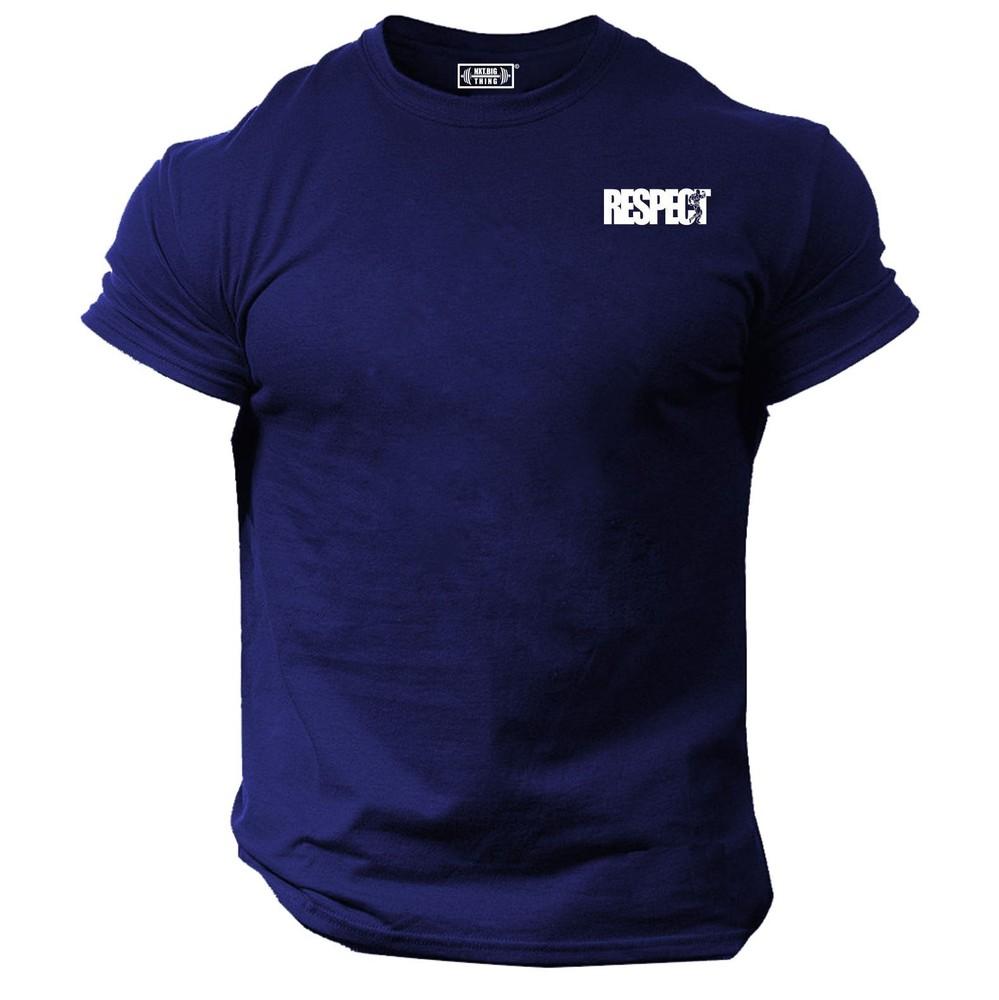 Respect T Shirt Pocket Gym Clothing Bodybuilding Training Workout Boxing Mma Top