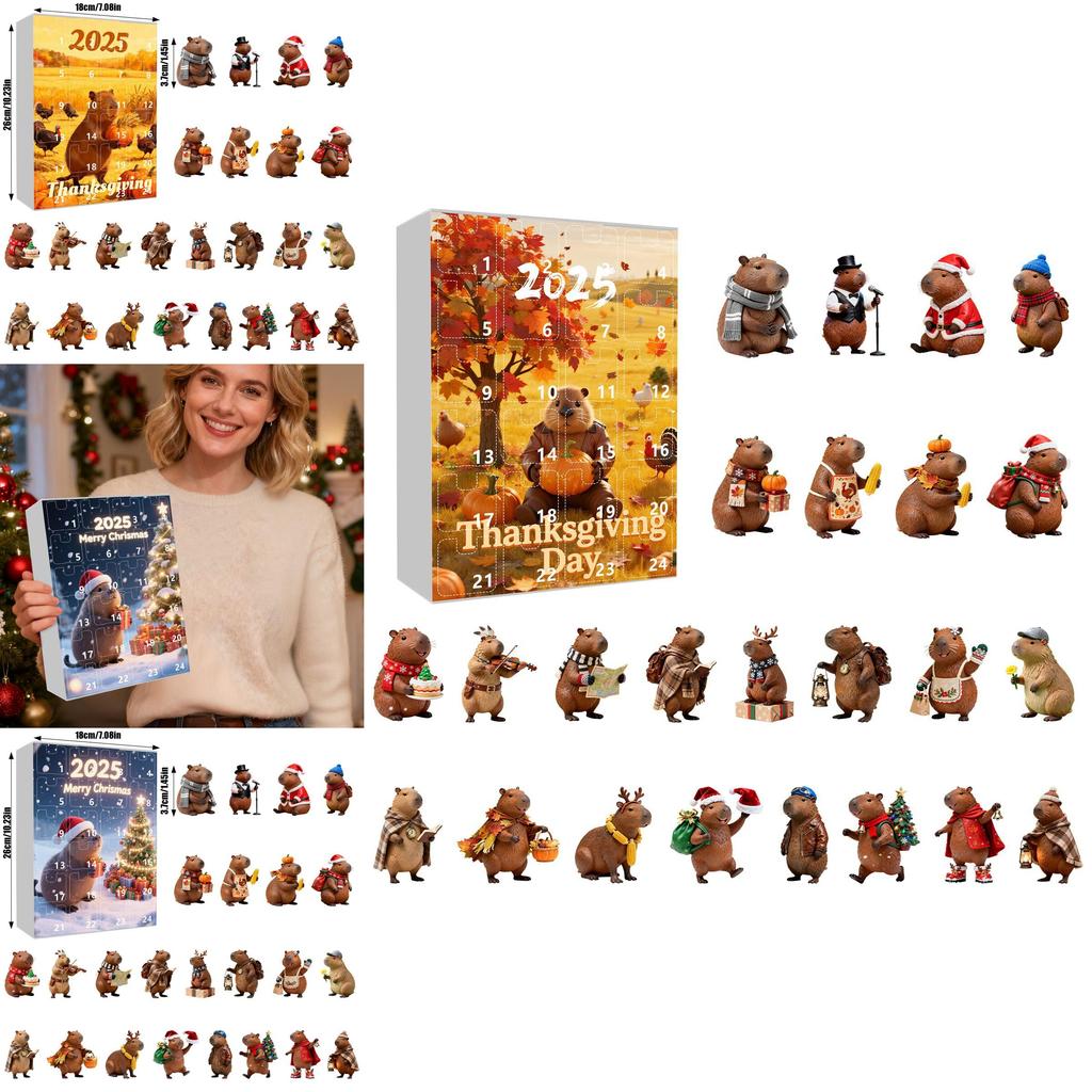 Christmas Marmot Themed Flat Pendant Calendar With Acrylic Components For Festive Decoration